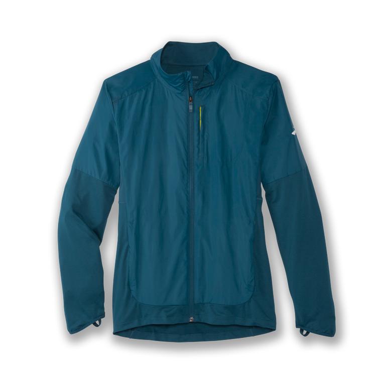 Brooks Fusion Hybrid Running Jackets - Men's - Alpine/SteelBlue (64592-DEBA)